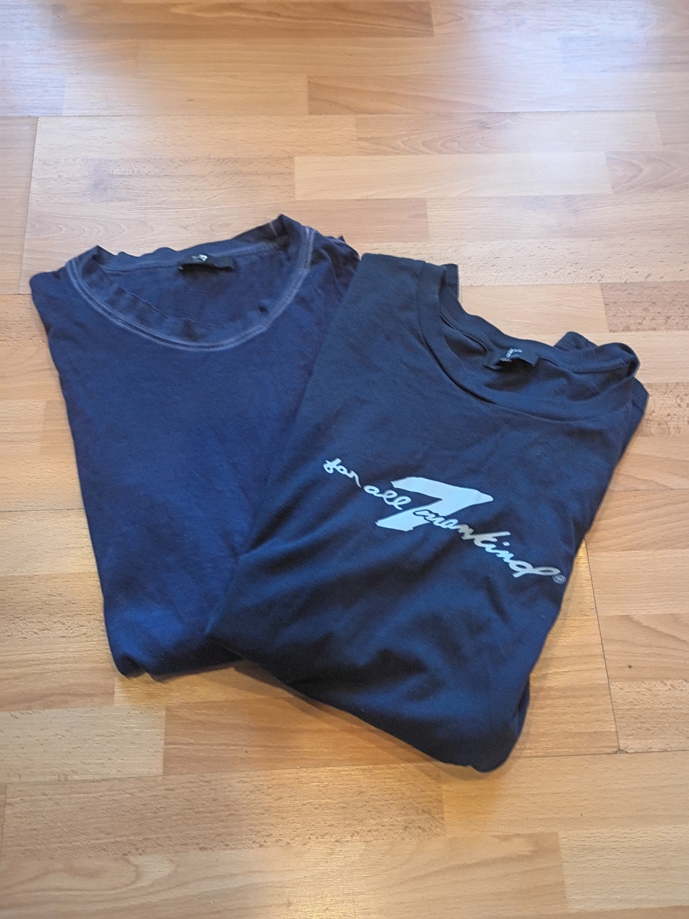 7 For All Mankind Navy Long Sleeve Logo Tee Lot Medium